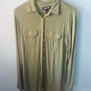 Lands' End Woman’s Casual Sage Button-Down Shirt